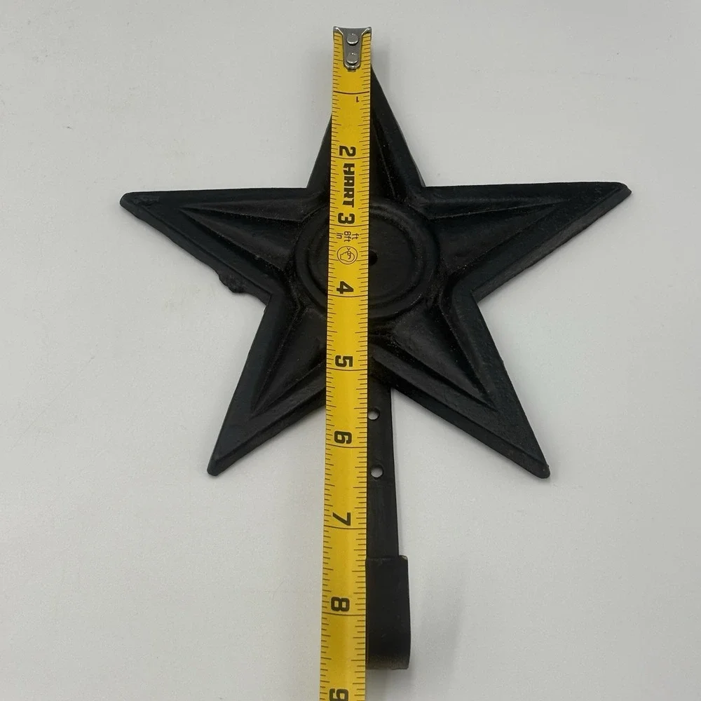 Western Cowboy theme Rustic Vintage Cast Iron Star Shape Wall Hook Hanging Decor